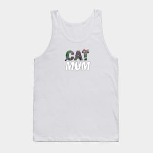 CAT MUM - brown sand cat oil painting word art Tank Top